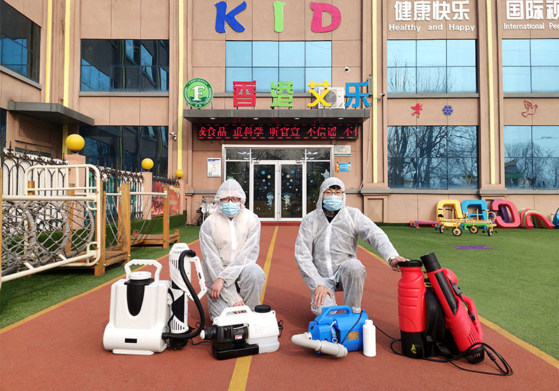Die Shandong Hightop Group führt kostenlos umfassende Desinfektionsarbeiten für den Aile Kindergarten in der High-Tech-Zone von Jining durch